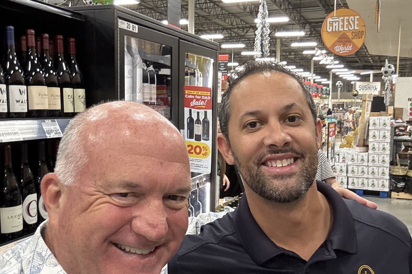 A field rep with a trade partner in an account